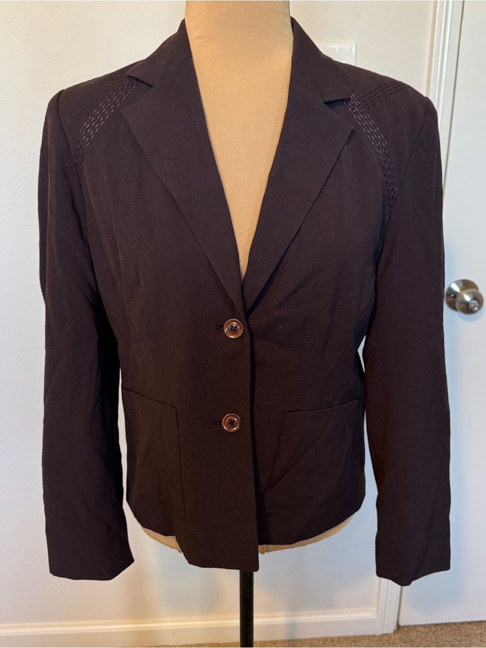 Classic Women's Dark Plum Two-Button Blazer
